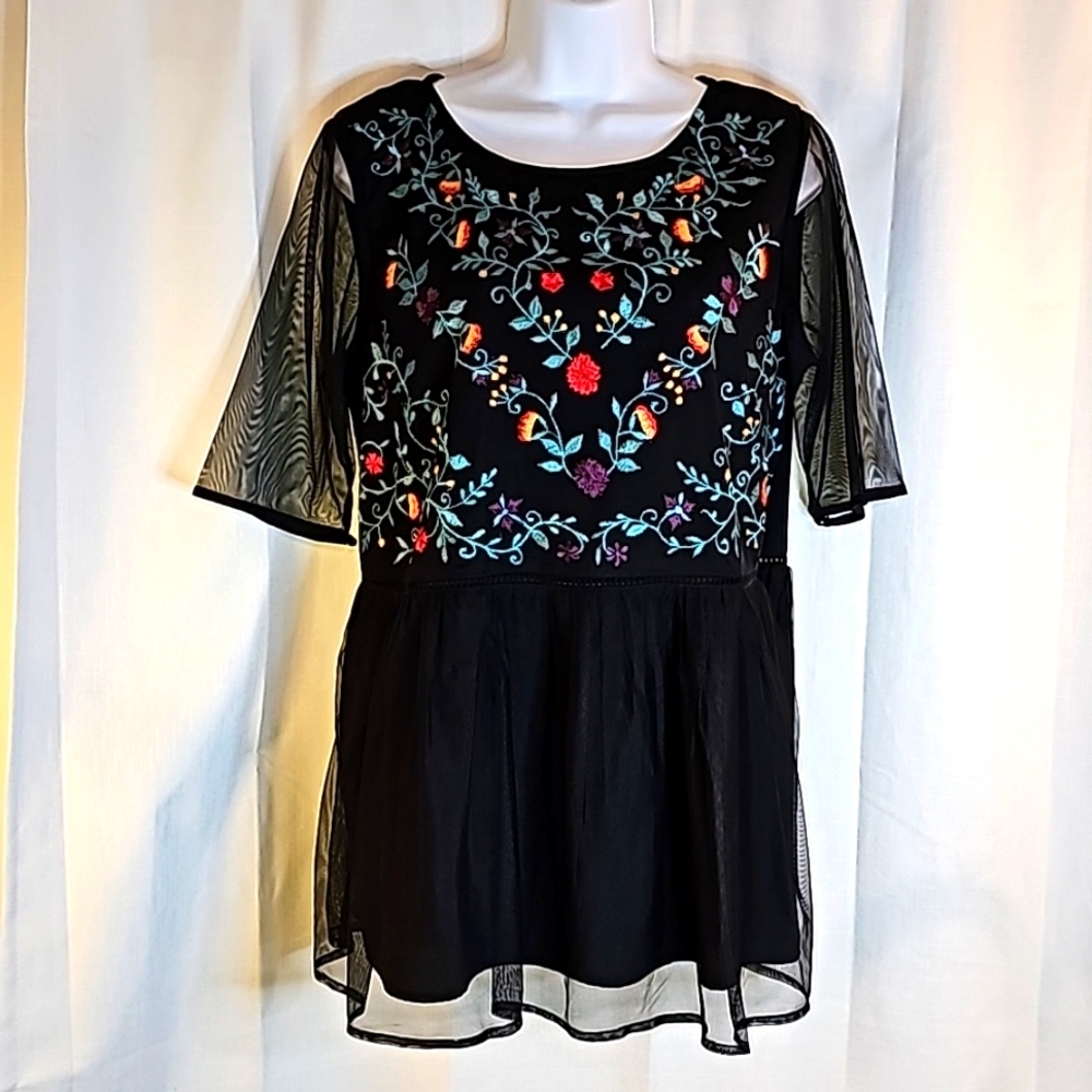 Wayward Francies L Embroidered Top